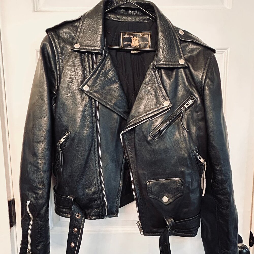 Vintage 1960s Jarvis Bond Cowhide Biker Jacket | Heavy Full-Grain Leather | 36
